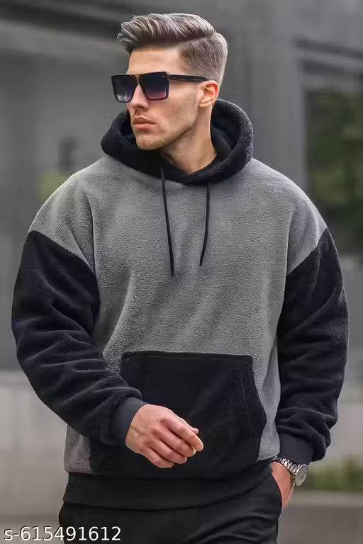 Men’s Cozy Black & Mustard Hoodie – Winter Wear Collection