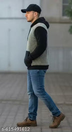 Men’s Cozy Black & Mustard Hoodie – Winter Wear Collection