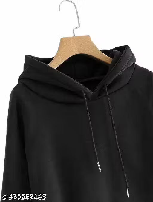 Men Anime Cotton Blend Hooded Sweatshirt (black)