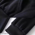 Men Anime Cotton Blend Hooded Sweatshirt (black)