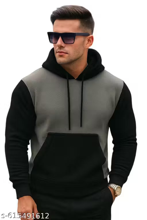 Men’s Cozy Black & Mustard Hoodie – Winter Wear Collection